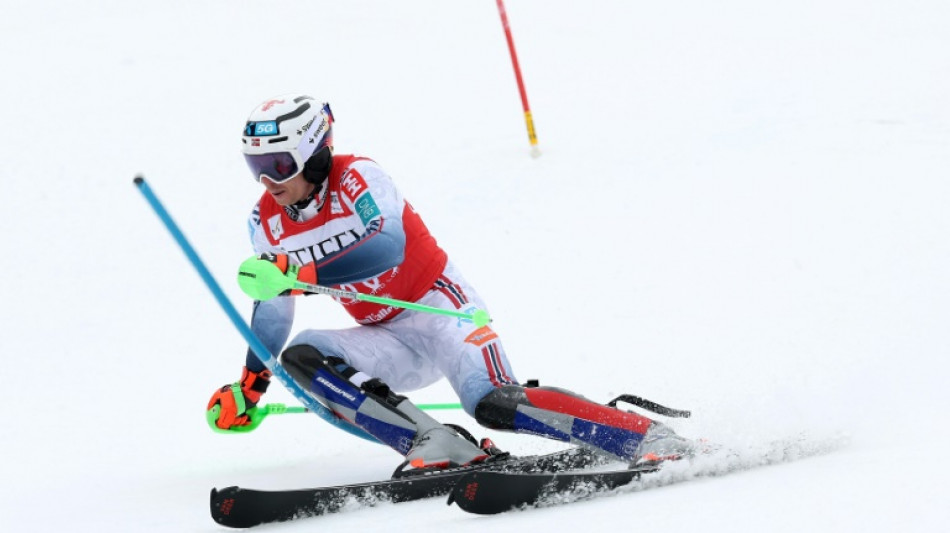 Norway's Haugan grabs men's slalom lead at World Cup Final