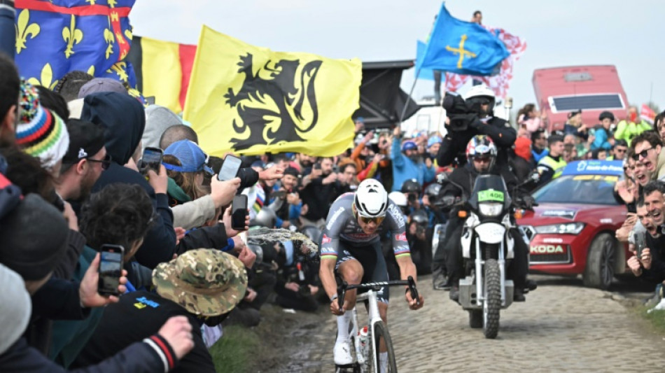 Van der Poel demands action after being hit in face by projectile at Paris-Roubaix